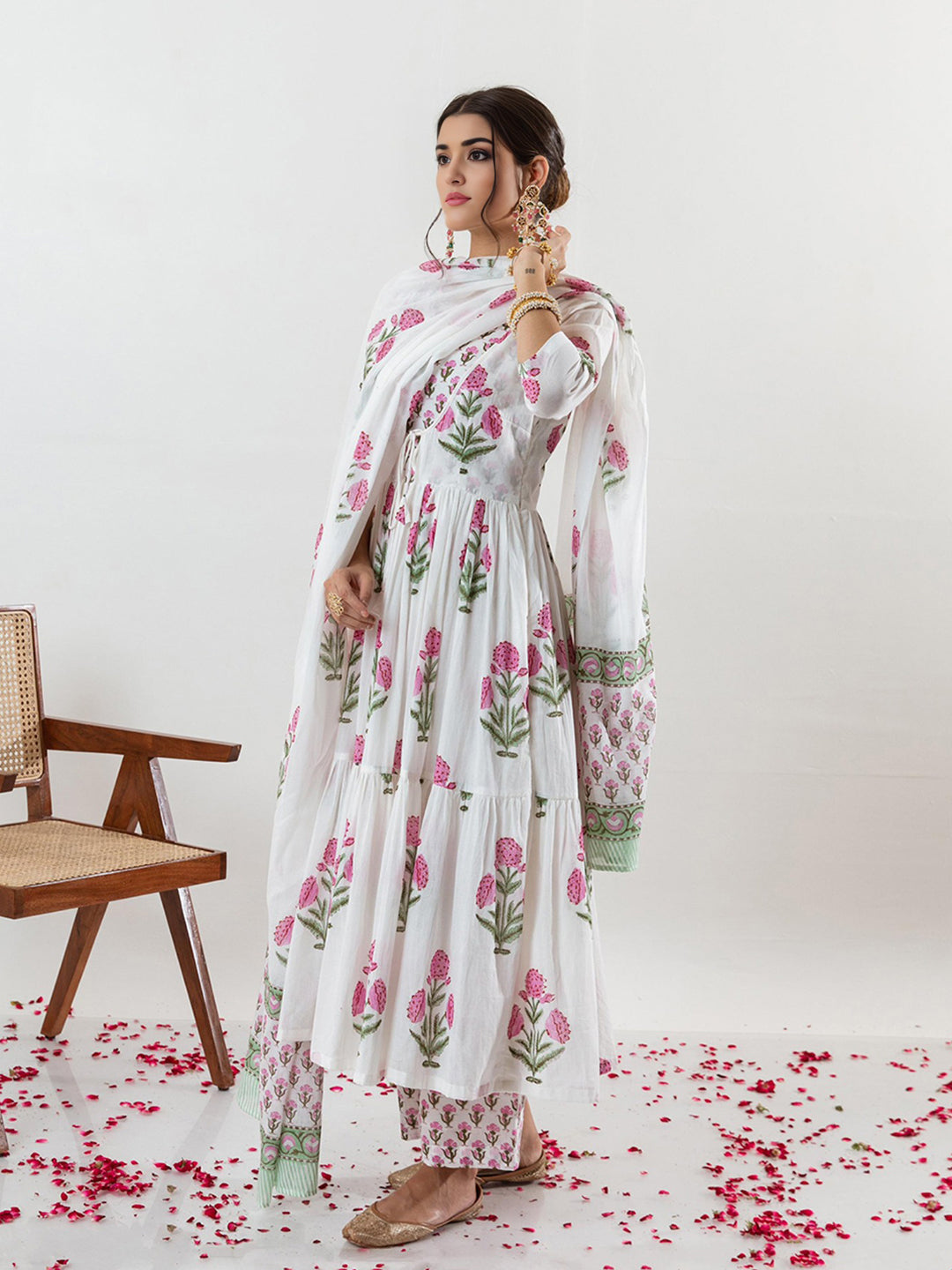 Pure Cotton Floral printed Kurta Set