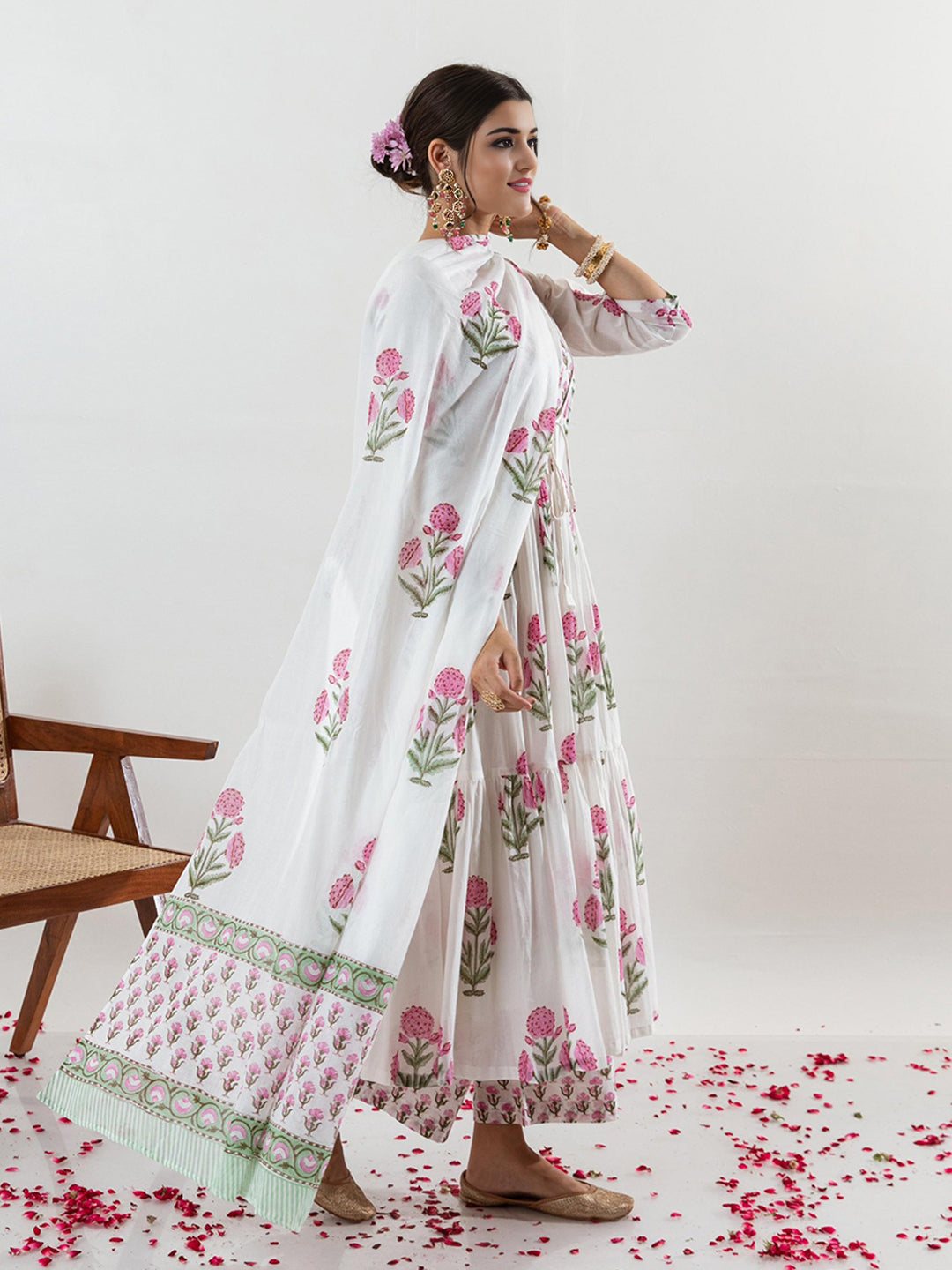 Pure Cotton Floral printed Kurta Set