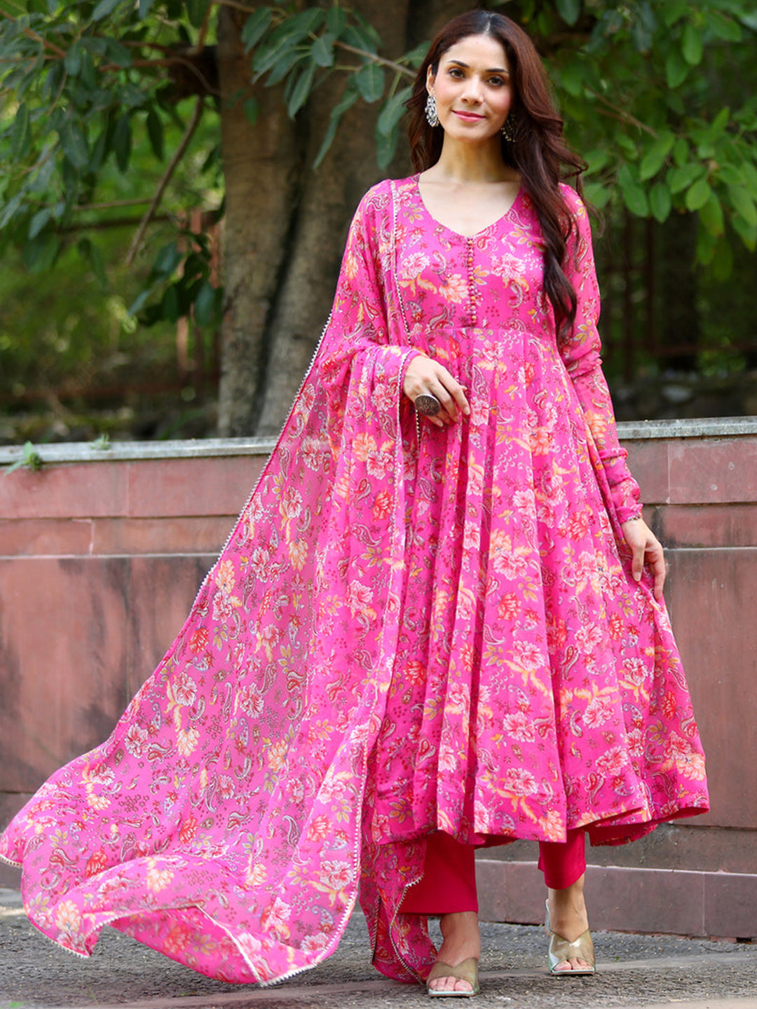 Georgette Pink Color Kurta Set