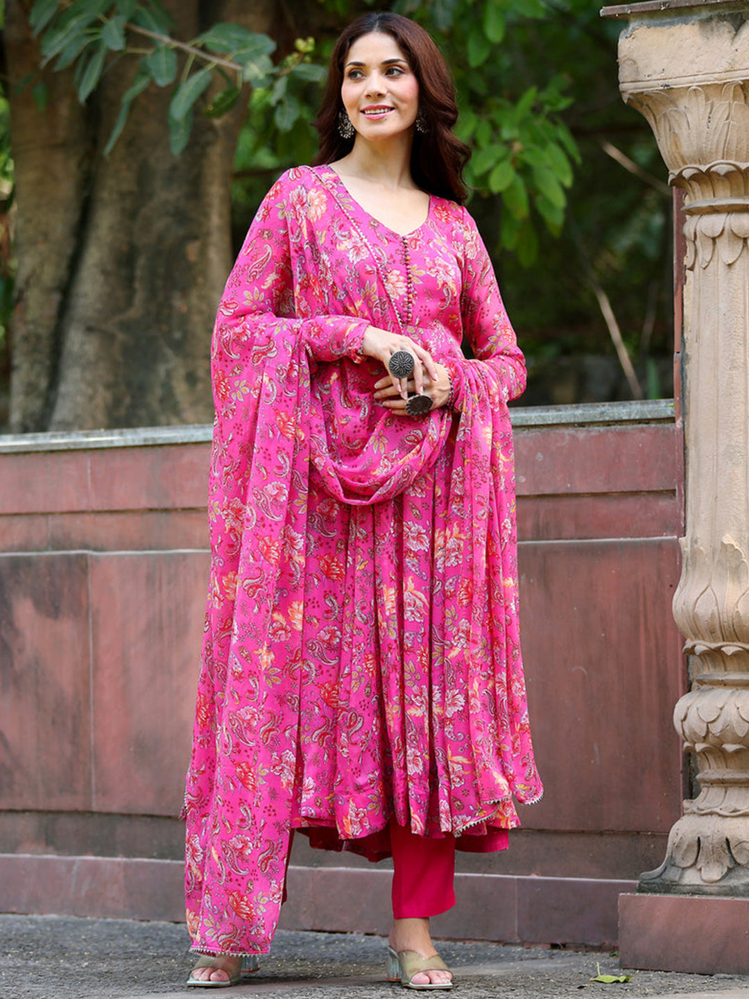 Georgette Pink Color Kurta Set