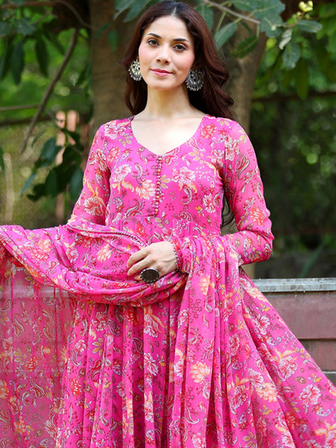 Georgette Pink Color Kurta Set