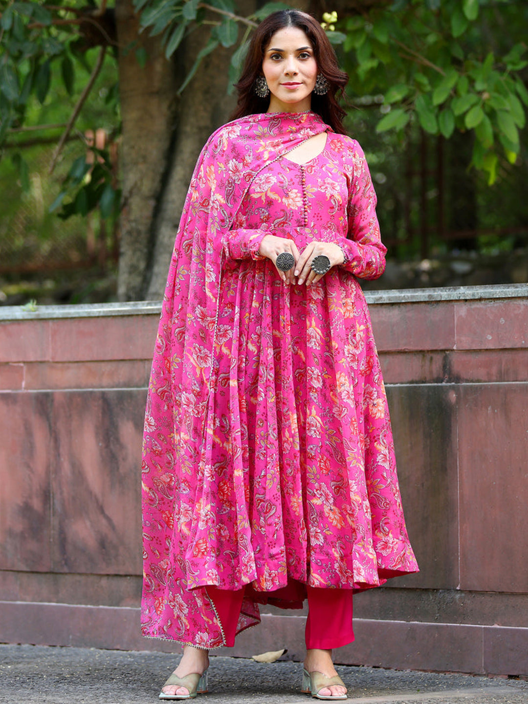 Georgette Pink Color Kurta Set