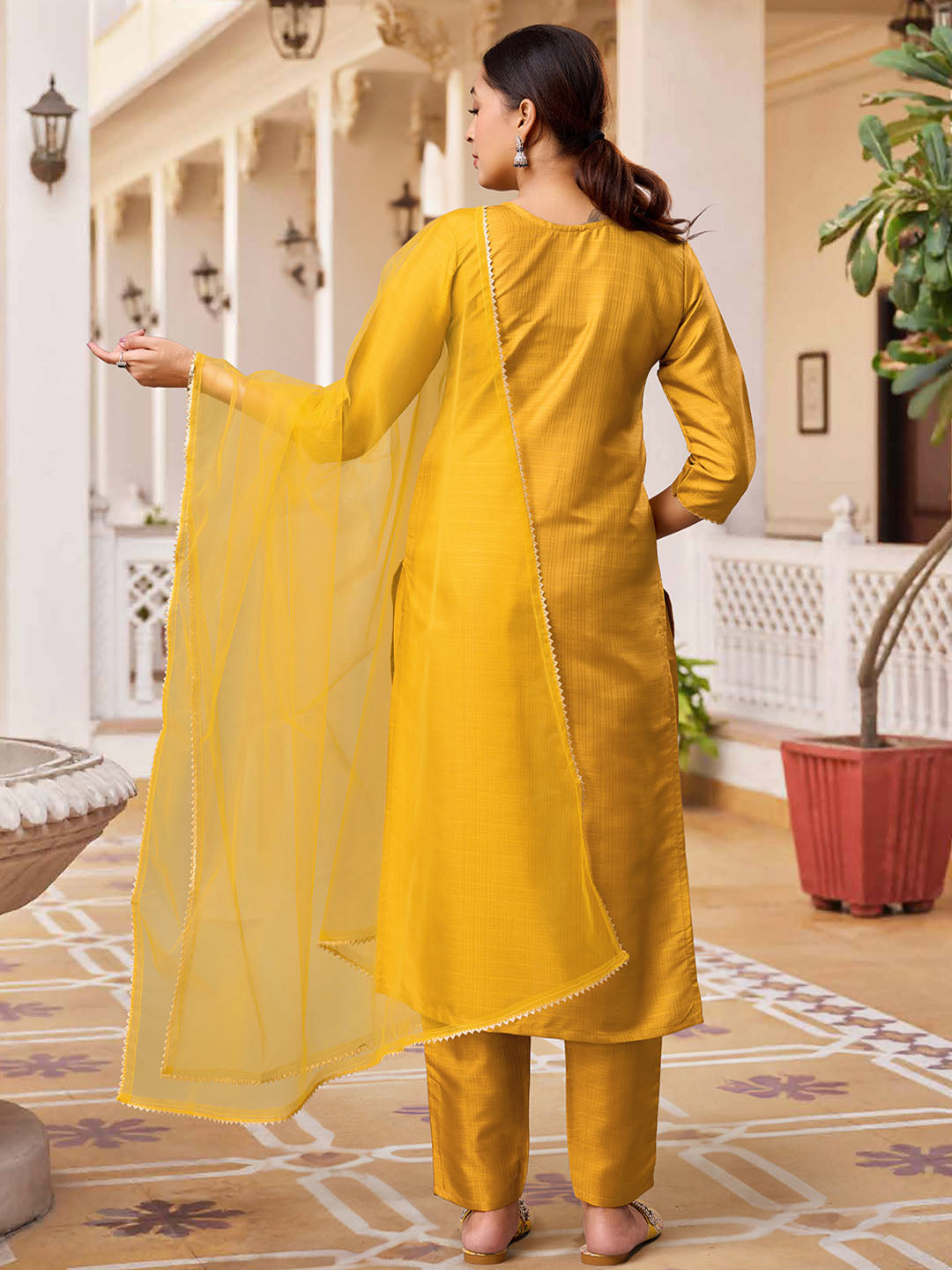 Polyester Silk Kurta Set