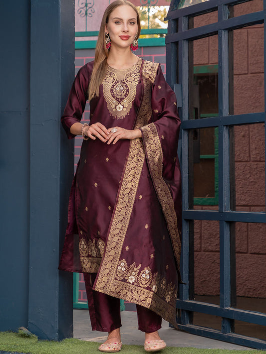 Maroon Colour Kurta Set