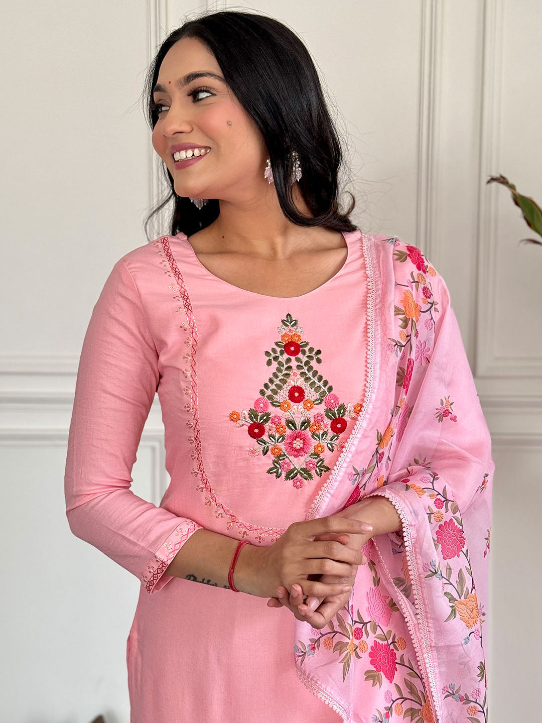 Floral Embroidered Kurta Set