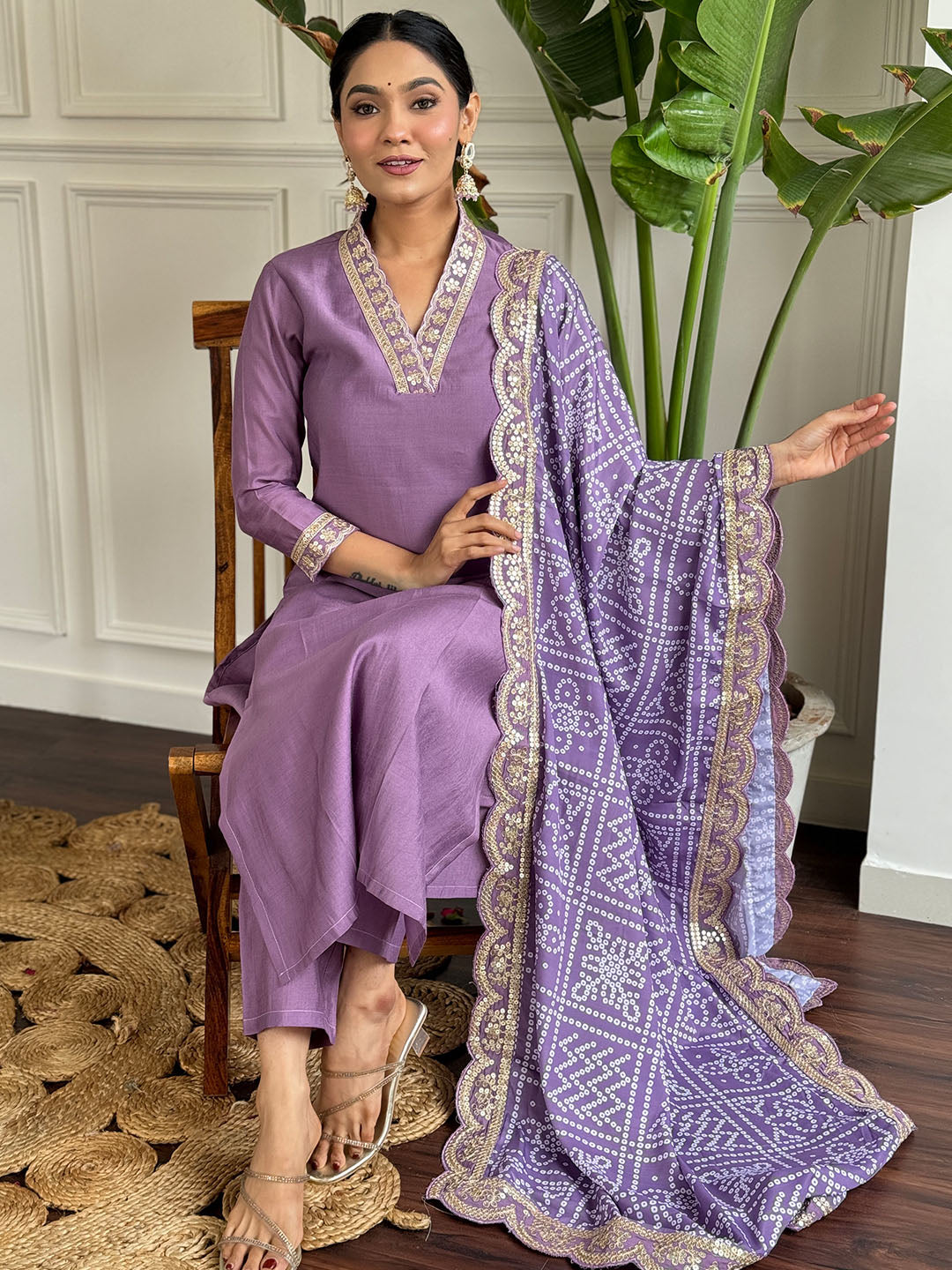 Viscose Silk Embroidered Straight Kurta Set