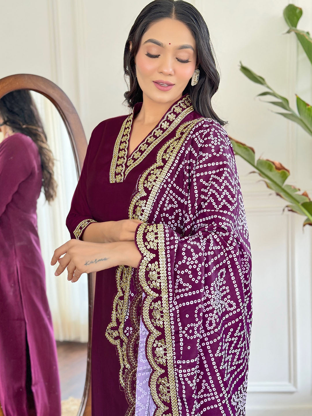 Viscose Silk Embroidered Straight Kurta Set