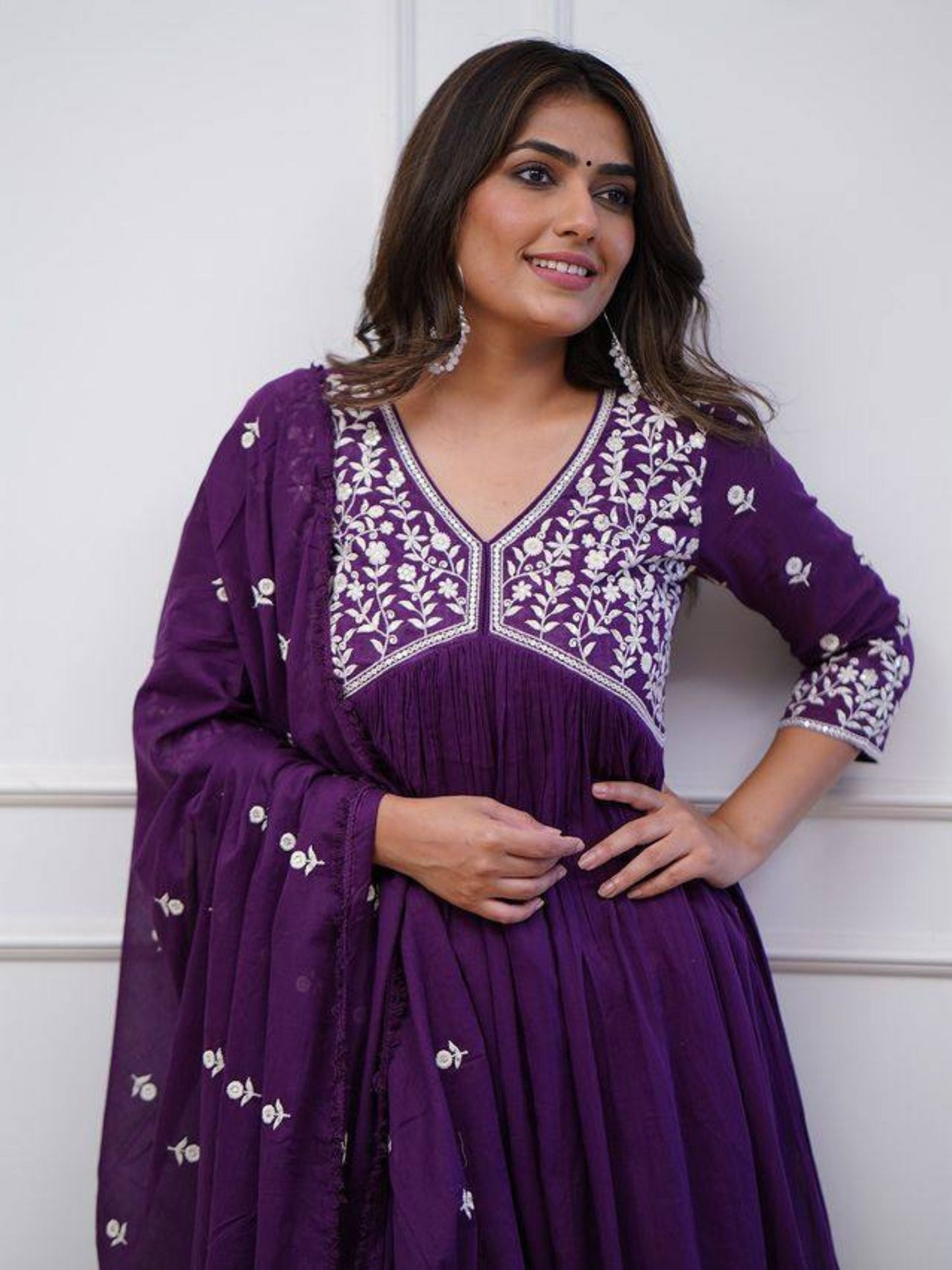 Vichitra Silk Embroidered Kurta Set