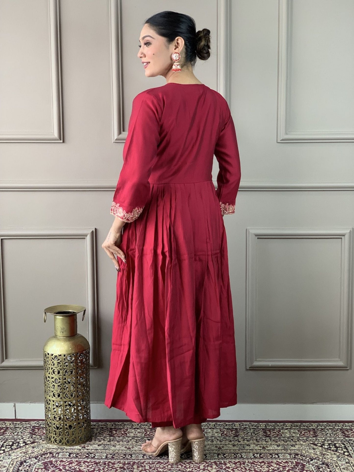 Angrakha Chanderi Kurta Set with Dupatta