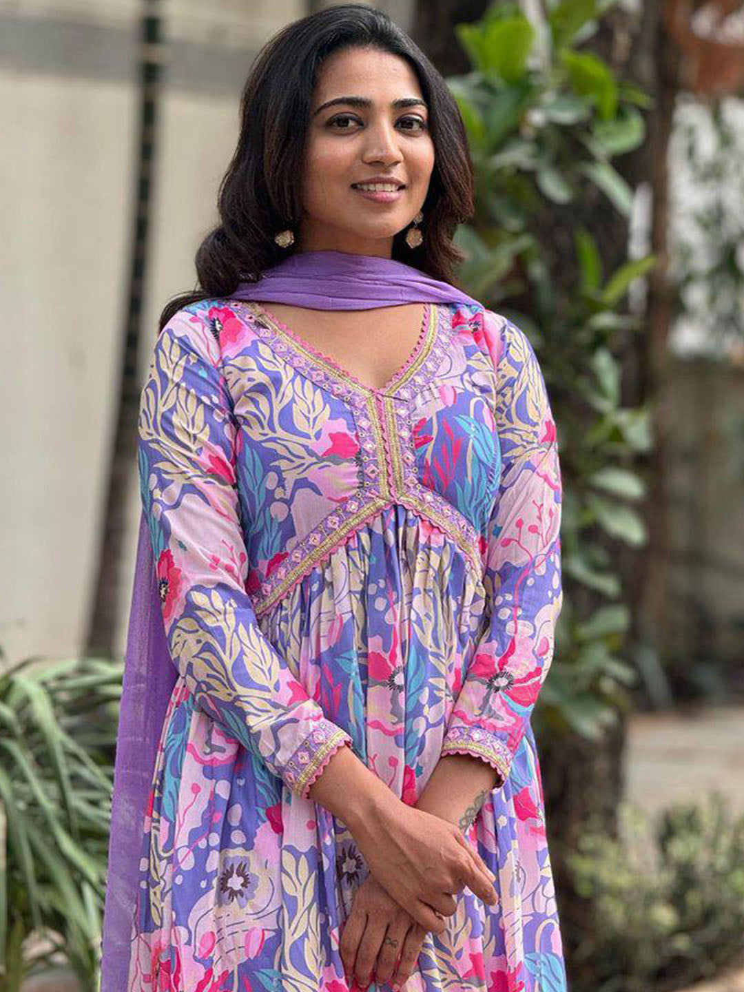 Muslin Floral Printed Kurta Set